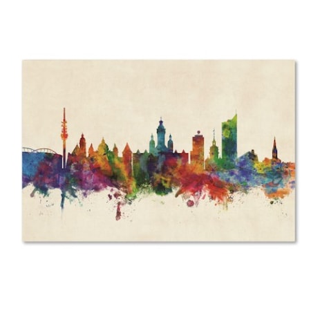 Michael Tompsett 'Leipzig Germany Skyline III' Canvas Art,12x19